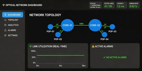 AI optical network management dashboard